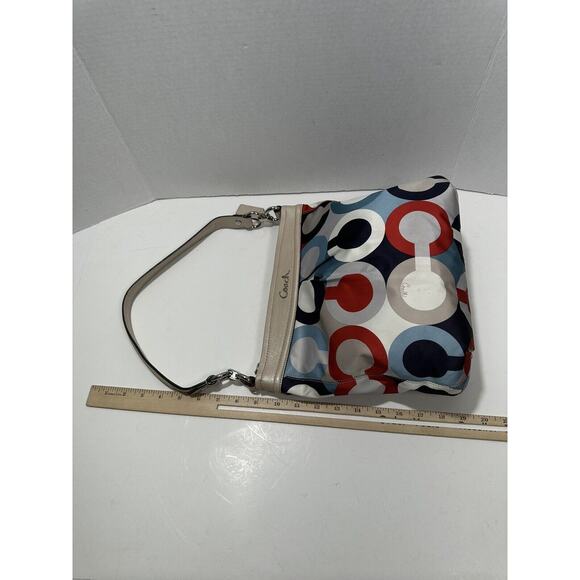 Coach Ashley Op Art Satin Multi Print Handbag Purse C1376-F23930 Shoulder Bag - Picture 16 of 16